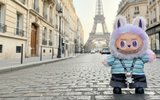Pinkie Twinkle Labubu Outfit -Striped Shirt, Denim Pants, & Necklace