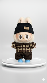 Pinkie Twinkle Cozy Argyle Street Style Outfit Set for Labubu