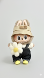 Pinkie Twinkle Beige Hat & Denim Overall Outfit Set for Labubu | Cozy Nordic Style Doll Clothes